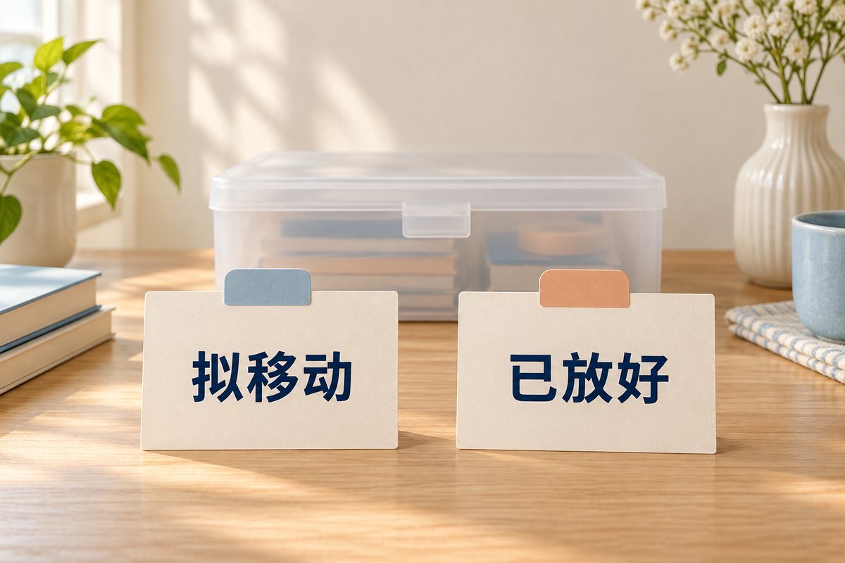 拟移动与已放好两张状态卡分开放置