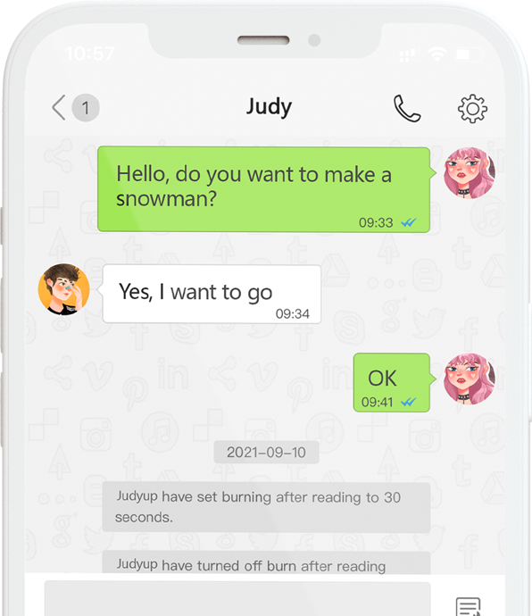 MChat 私密对话界面示意