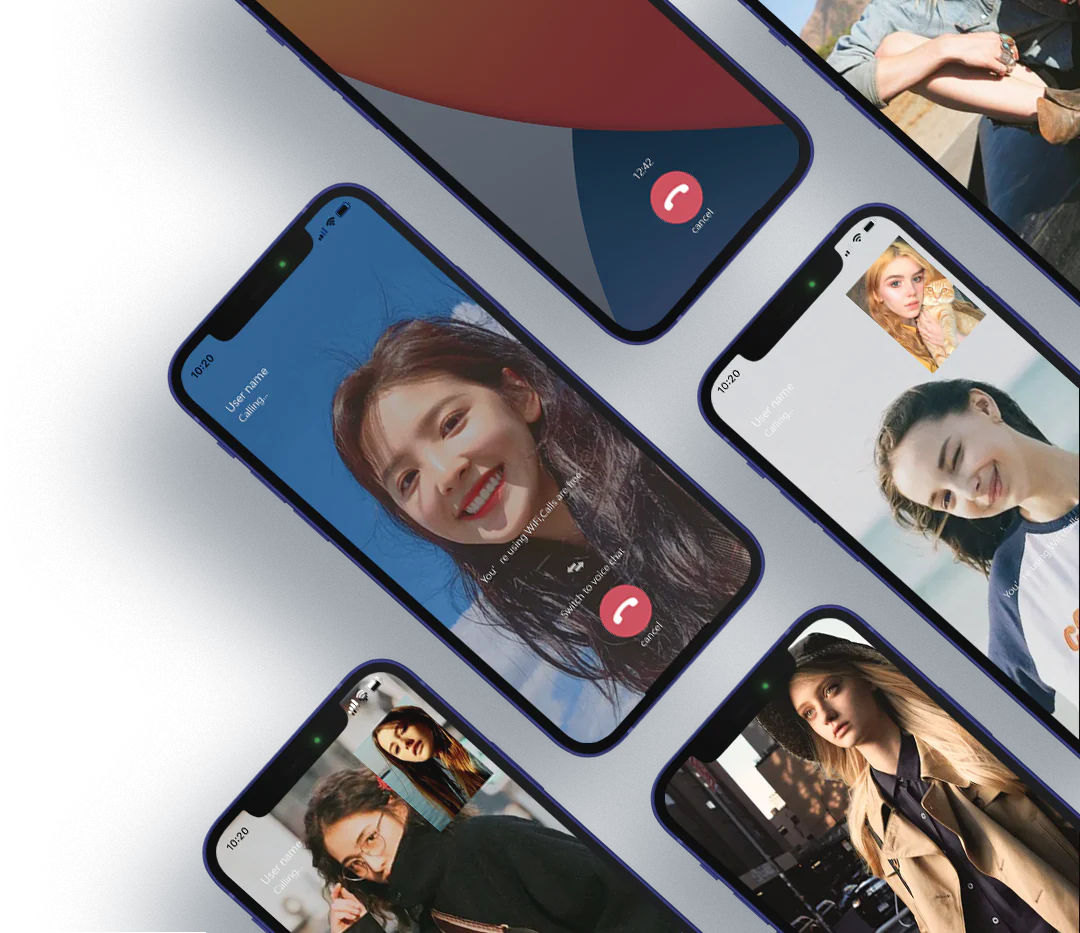 MChat 手机语音视频交流界面示意